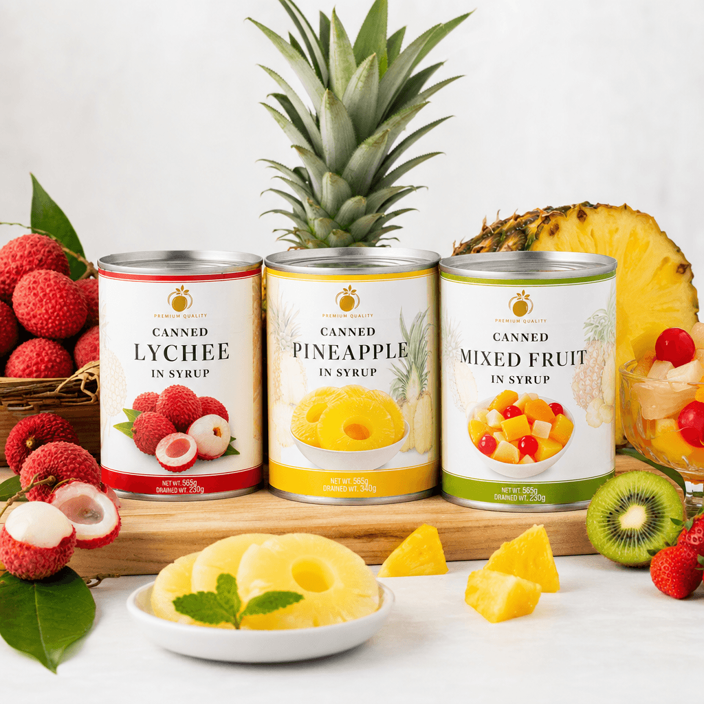 Premium tropical canned fruits export